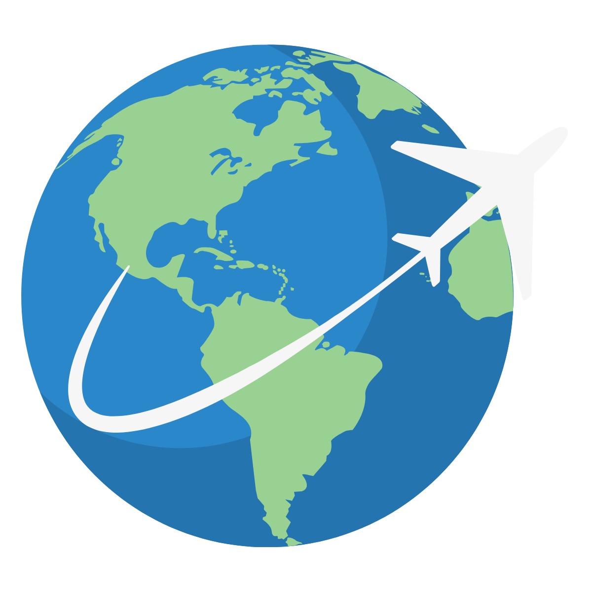 Illustration of a globe with an aeroplane circling it, representing the Air Travel topic